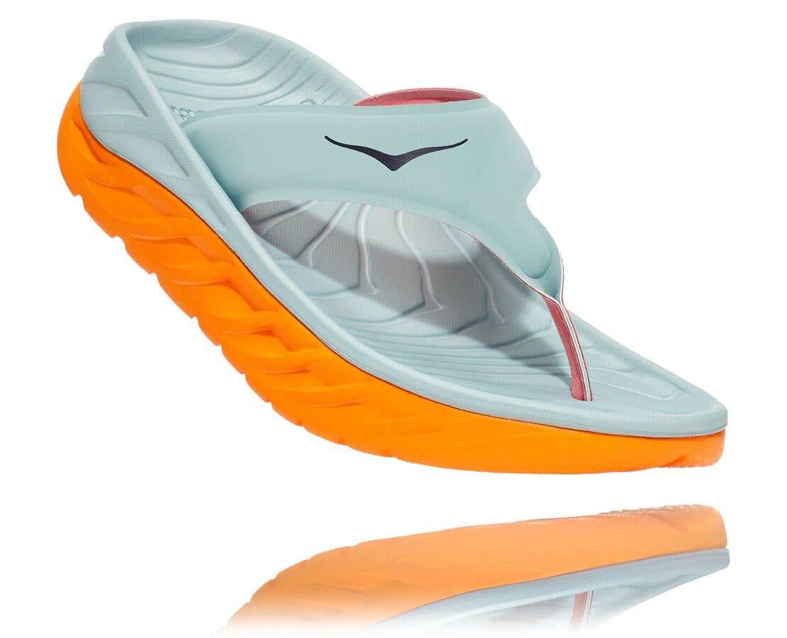 Hoka One One Ora Recovery Flip Női Szandál Kék / Világos Arany [JONYT-3519]